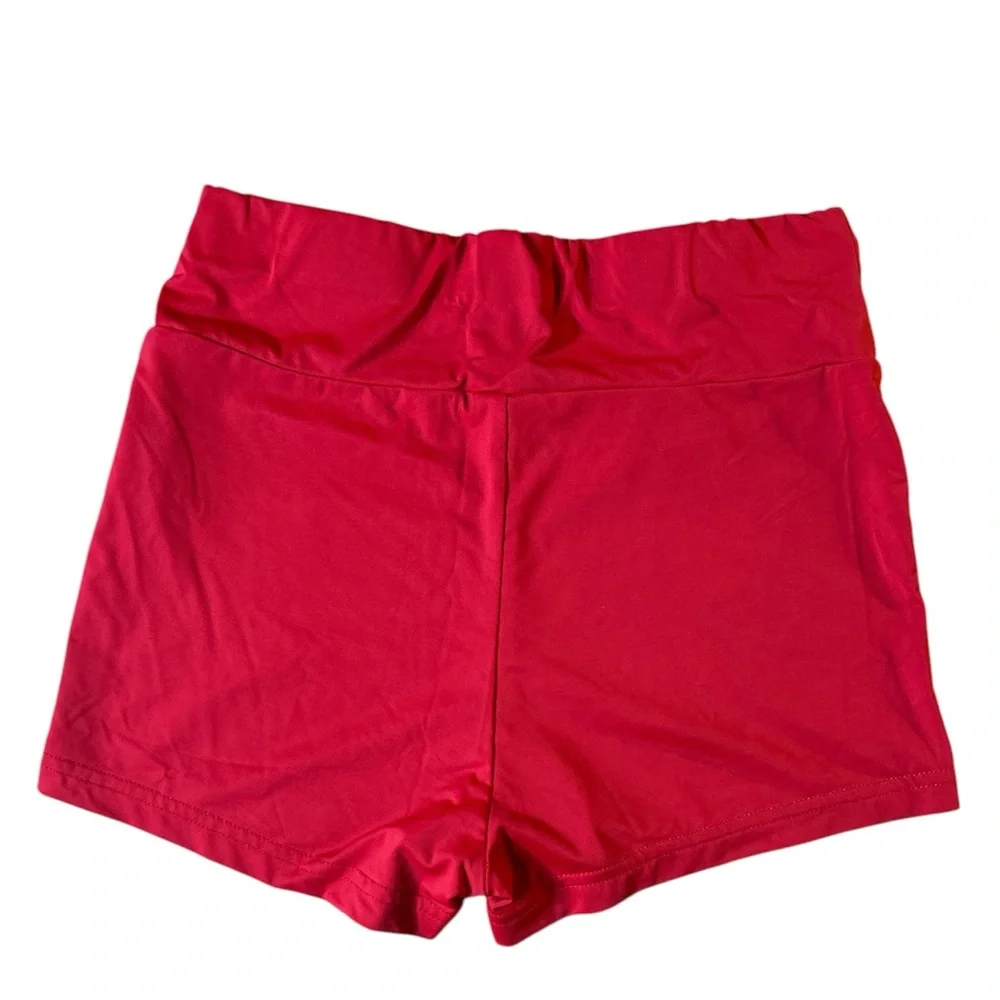 SHEIN Mini Shorts Vibrant Red Swimwear XS
